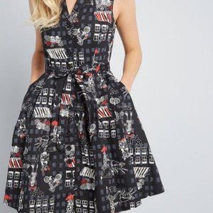 Modcloth Community Brunch Shirt Dress Black Size M